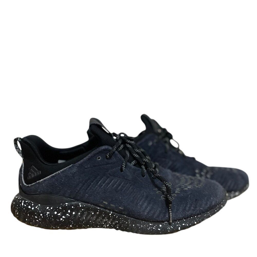 Adidas AlphaBounce Core Black Speckle Suede Athletic Sneakers Men's Sz 12